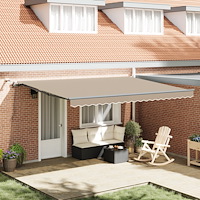 vidaXL Automatisk Retraktabel Markis med LED Beige 450x300 cm