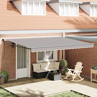 vidaXL Automatisk Utdragbar Markis Ljusgrå 450x300 cm, vidaXL Markis Ersättningsduk för ram 4,5x3 m Ljusgrå