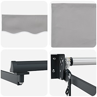 vidaXL Automatisk Utdragbar Markis Ljusgrå 450x300 cm