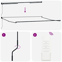 vidaXL Automatisk Utdragbar Markis Ljusgrå 450x300 cm