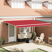 vidaXL Automatisk Utdragbar Markis Röd 450x300 cm, vidaXL Markis Ersättningsmaterial för 4,5x3 m Ram Röd