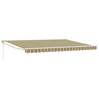 vidaXL Automatisk Utdragbar Markis Grön och Gul 450x300 cm