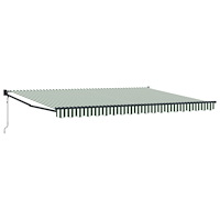 vidaXL Automatisk Utdragbar Markis Grön och Vit 450x300 cm
