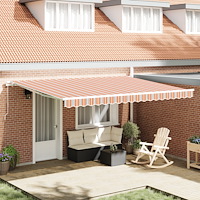 vidaXL Manuell Utdragbar Markis Multicolor Rand 450x350 cm