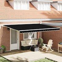 vidaXL Automatisk Utdragbar Markis Svart 450x350 cm