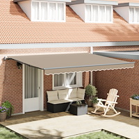 vidaXL Automatisk Utdragbar Markis Beige 450x350 cm