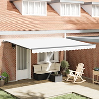 vidaXL Manuell Hopfällbar Markis Vit 450x350 cm