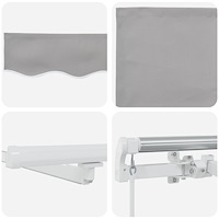 vidaXL Manuell Utdragbar Markis med LED Ljus Ljusgrå 450x350 cm