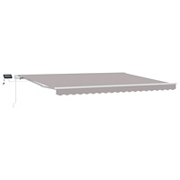 vidaXL Manuell Utdragbar Markis med LED Ljus Ljusgrå 450x350 cm