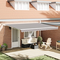 vidaXL Automatisk Utdragbar Markis med LED Ljusgrå 450x350 cm