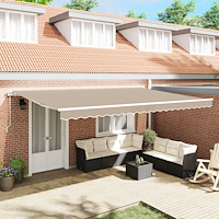 vidaXL Automatisk Utdragbar Markis Beige 500x300 cm