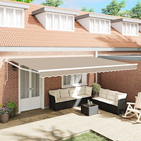 vidaXL Automatisk Hopfällbar Markis Beige 500x300 cm