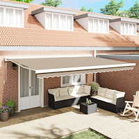 vidaXL Automatisk Utdragbar Markis Beige 500x300 cm