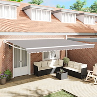 vidaXL Automatisk Utdragbar Markis Ljusgrå 500x300 cm