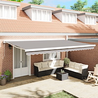 vidaXL Automatisk Utdragbar Markis Ljusgrå 500x300 cm