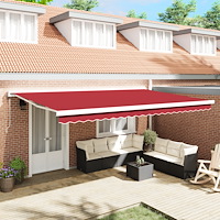 vidaXL Automatisk Utdragbar Markis Röd 500x300 cm