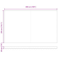 vidaXL manuell hopfällbar markis röd 500x300 cm