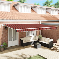 vidaXL Automatisk utdragbar markis Orange och Brun 500x350 cm