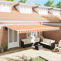 vidaXL s manuella hopfällbara markis i gult och orange 500x350 cm