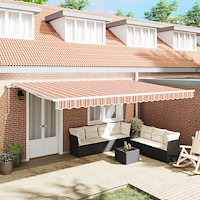 vidaXL Manuell Hopfällbar Markis Multicolor Rand 500x350 cm