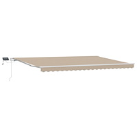 vidaXL Manuell Utdragbar Markis med LED Beige 500x350 cm