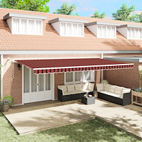 vidaXL Utfällbar markis Orange och Brunt 600 × 300 cm Tyg och Metall