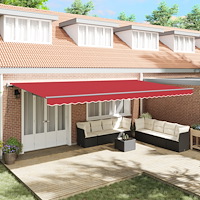 vidaXL Automatisk Utdragbar Markis Röd 600x300 cm