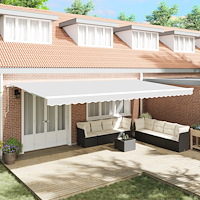 vidaXL Automatisk Utdragbar Markis Vit 600x350 cm