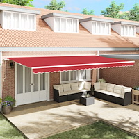vidaXL Automatisk Utdragbar Markis Röd 600x350 cm
