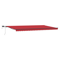 vidaXL Manuell Utdragbar Markis med LED Röd 600x350 cm