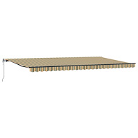 vidaXL Automatisk Utdragbar Markis Grön och Gul 600x350 cm