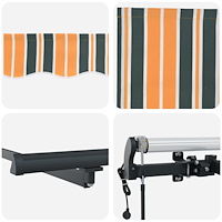 vidaXL Automatisk Utdragbar Markis Grön och Gul 600x350 cm