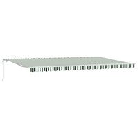 vidaXL Automatisk Utdragbar Markis Grön och Vit 600x350 cm