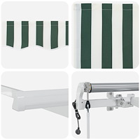 vidaXL Automatisk Utdragbar Markis Grön och Vit 600x350 cm