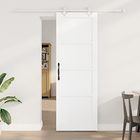 vidaXL skjutdörr med tillbehör Set Vit 73,5x211 cm Massiv träfuru, vidaXL inredningsdörr "ORKDAL" Vit 73,5x211x4 cm Massiv träf...
