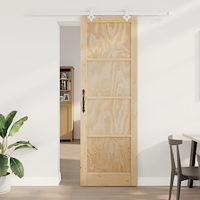 vidaXL glidande dörr med beslag set 78x232 cm massivt tallträ, vidaXL inredningsdörr 'ORKDAL'78x232x4 cm massivt tallträ