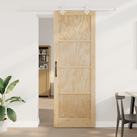 vidaXL Skjutdörr med beslag Set 83x232 cm Massivt trä Furu, vidaXL Inredningsdörr 'ORKDAL'83x232x4 cm Massivt trä Furu