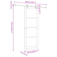 vidaXL Skjutdörr med Tillbehör Set Vit 83x232 cm Solid Tall