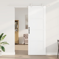 vidaXL Skjutdörr med Tillbehör Set Vit 83x232 cm Solid Tall
