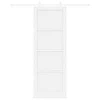 vidaXL Skjutdörr med Tillbehör Set Vit 83x232 cm Solid Tall