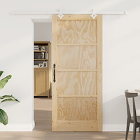vidaXL Skjutdörr med Tillbehör Set 86x198.5 cm Massivt Trä Furu, vidaXL Inredningsdörr 'ORKDAL'86x198.5x4 cm Massivt Trä Furu