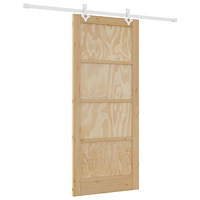 vidaXL Skjutdörr med Tillbehör Set 86x198.5 cm Massivt Trä Furu