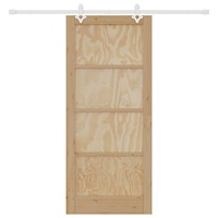 vidaXL Skjutdörr med Tillbehör Set 86x198.5 cm Massivt Trä Furu