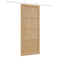 vidaXL Skjutdörr med Tillbehör Set 86x198.5 cm Massivt Trä Furu