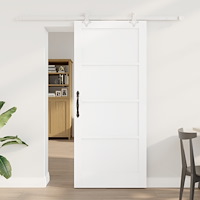 vidaXL skjutdörr med beslagssats vit 86x198.5 cm massiv träfuru, vidaXL inredningsdörr 'ORKDAL'vit 86x198.5x4 cm massiv träfuru