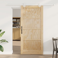 vidaXL skjutdörr med beslagset 93x202 cm Massivt trä furu, vidaXL inredningsdörr
