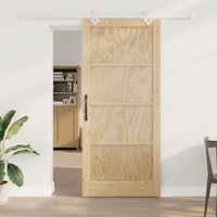vidaXL skjutdörr med hårdvaruset 93x211 cm i massivt tallträ, vidaXL inredningsdörr 'ORKDAL'93x211x4 cm i massivt tallträ