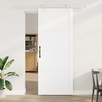 vidaXL skjutdörr med tillbehörset vit 93x232 cm solid trä furu, vidaXL inredningsdörr 'ORKDAL'vit 93x232x4 cm solid trä furu