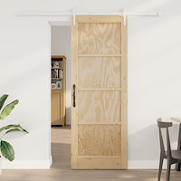 vidaXL Skjutdörr med Ställningskit 78x211 cm Massivt Tallträ, vidaXL Inre Dörr 'ORKDAL'78x211x4 cm Massivt Tallträ