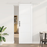 vidaXL Skjutdörr med hårdvaru-set Vit 78x232 cm Solid Trä Furu, vidaXL Inredningsdörr 'ORKDAL'Vit 78x232x4 cm Solid Trä Furu
